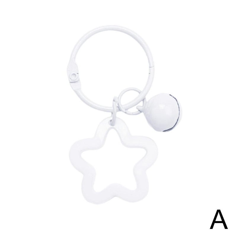 Colorful five-pointed star acrylic keychain pendant, dopamine earphone cover charm, fresh and cute couple bag decoration.